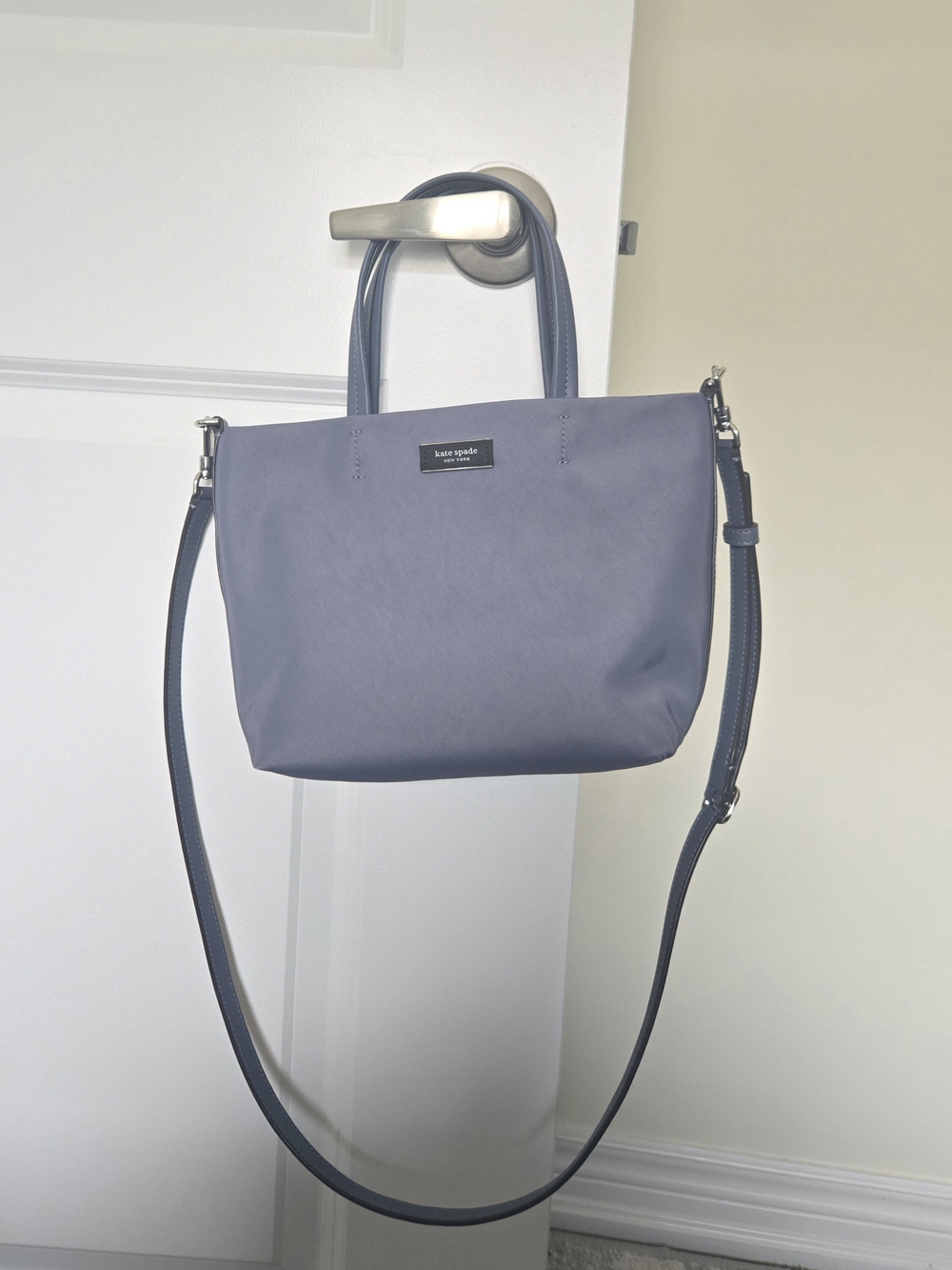 Kate Spade Cinder Grey Nylon Tote Crossbody Bag